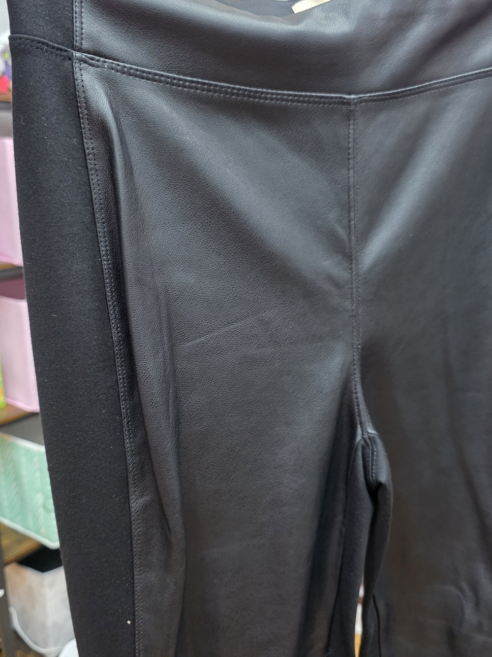 Elie Tahari Black High-Waist Faux Leather Ankle Pants Small - Picture 5 of 7